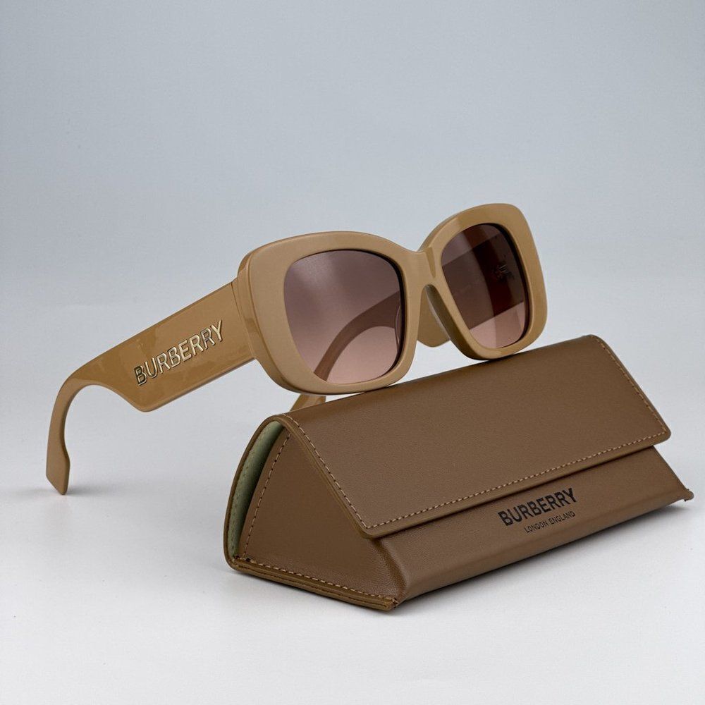 NEW Burberry BE4410 399013 Beige Pink Gradient Brown Square Women Sunglasses - Picture 3 of 10